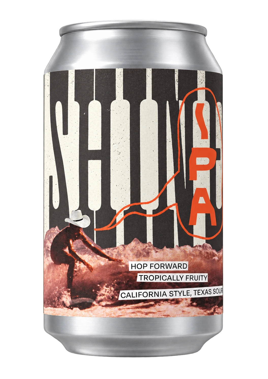Loneshine IPA can with Oak Cliff Brewing label artwork